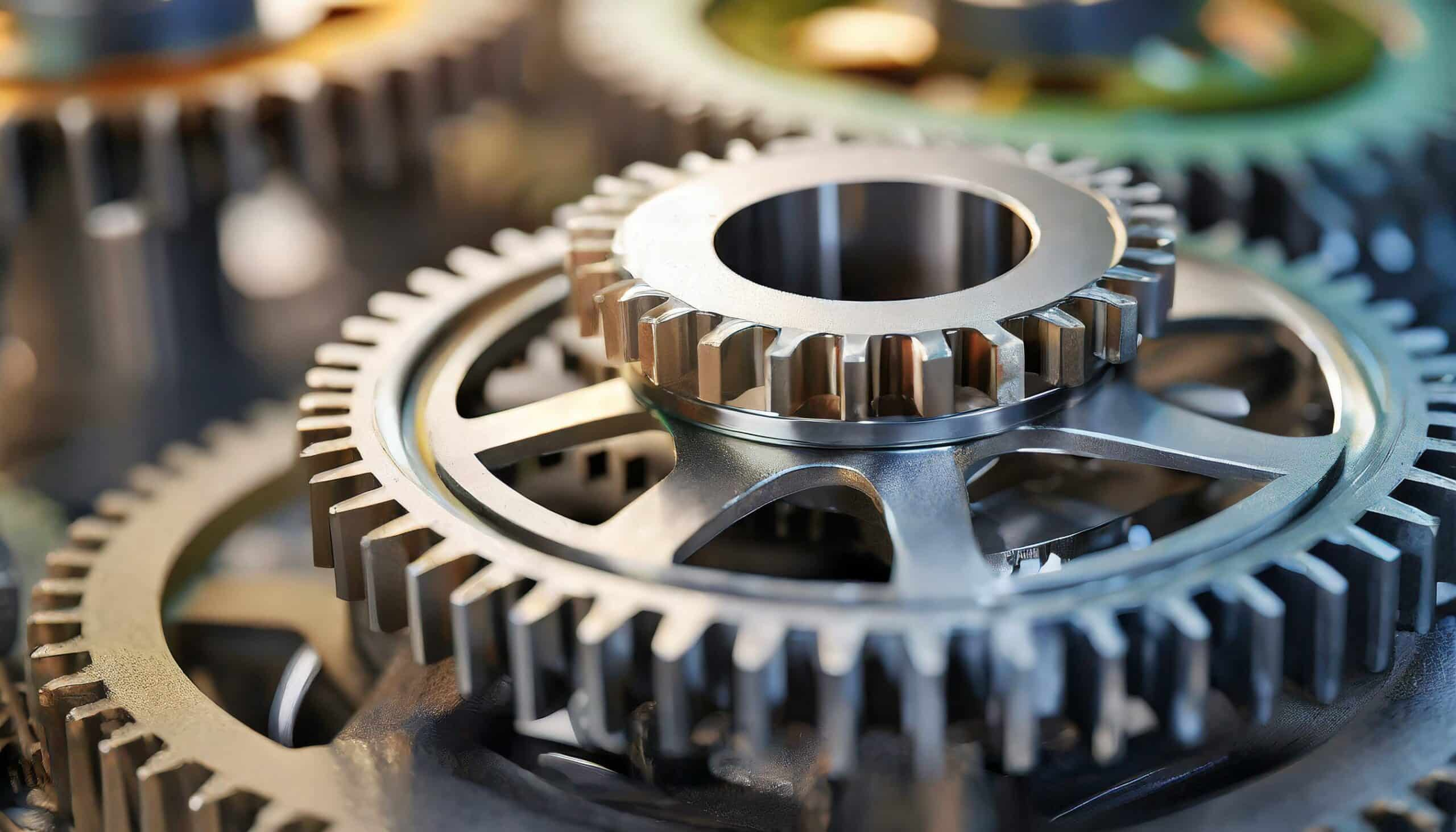 Zahnrad im Licht auf Tisch