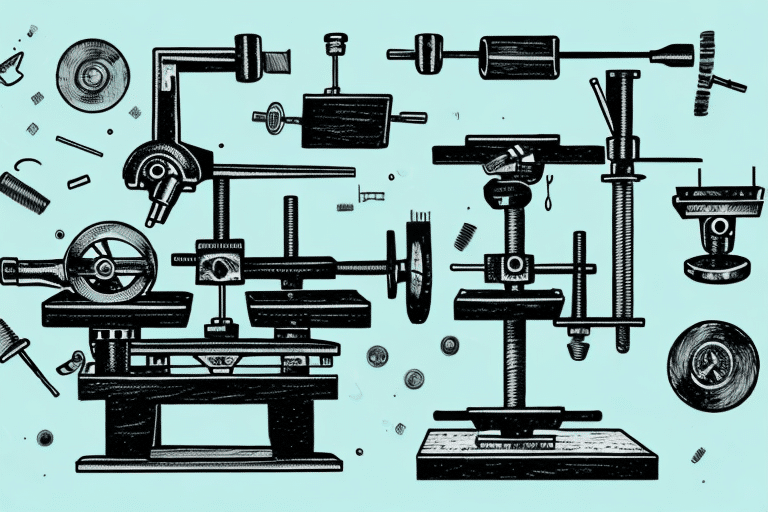 Illustration einiger Einzelteile einer Verzahnungsmaschine